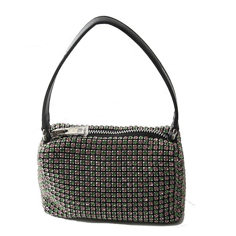 Hot style new American and American evening bag hand bag soft bag diagonal cross party fashion rhinestone