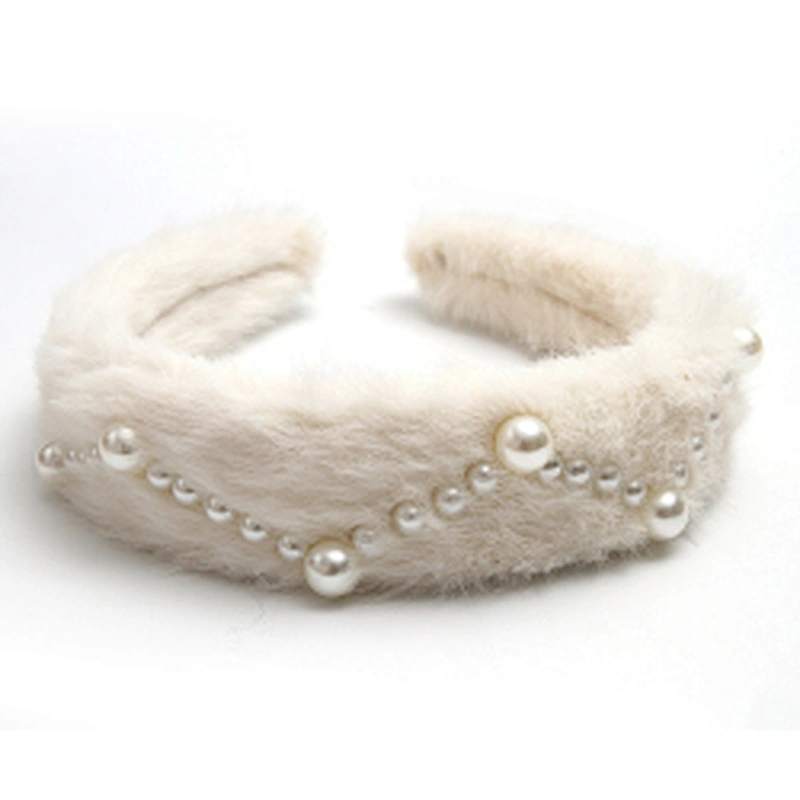 Factory sells colorful hair plush tie elastic creative fluffy fashion hair hoop birthday hairband Cute headband fur headband