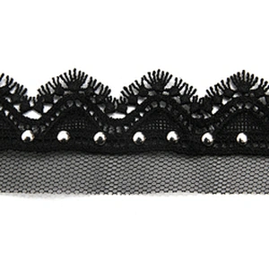 Wholesale 3.5cm Size Studs trim ribbon diy handmade costume dress sewing bead lace trim Design Rivets Trims