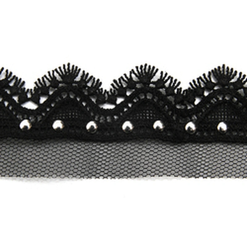 Wholesale 3.5cm Size Studs trim ribbon diy handmade costume dress sewing bead lace trim Design Rivets Trims