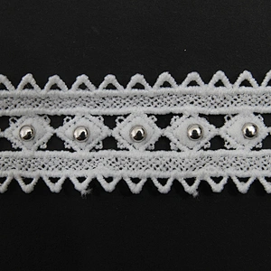 Wholesale 2.7cm Size Studs trim ribbon diy handmade costume dress sewing bead lace trim Design Rivets Trims