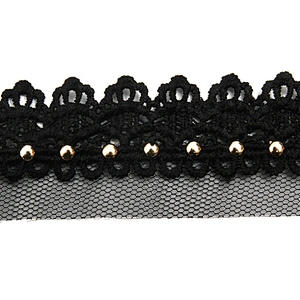 Wholesale 3.5cm Size Studs trim ribbon diy handmade costume dress sewing bead lace trim Design Rivets Trims