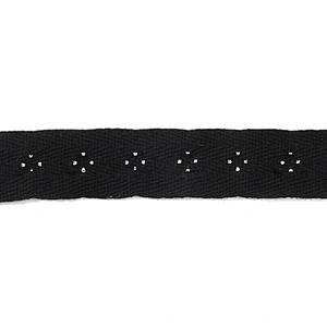Black Studs trim ribbon diy handmade costume dress sewing bead lace trim Design Rivets Trims