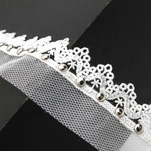 Wholesale 3.1cm Size Studs trim ribbon diy handmade costume dress sewing bead lace trim Design Rivets Sequins Trims