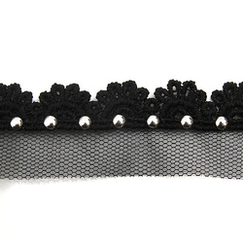 Wholesale 2.8cm Size Studs trim ribbon diy handmade costume dress sewing bead lace trim Design Rivets Trims