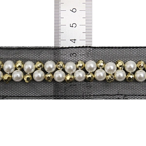 kavatar  wholesale new Handmade Bead lace Embroidered Tulle Trim wedding with Accessories Beads Rhinestones