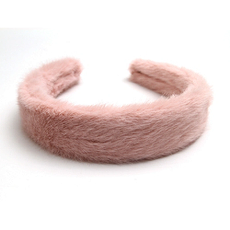 Factory sells colorful hair plush tie elastic creative fluffy fashion hair hoop woman hairband girls headbands fur headband