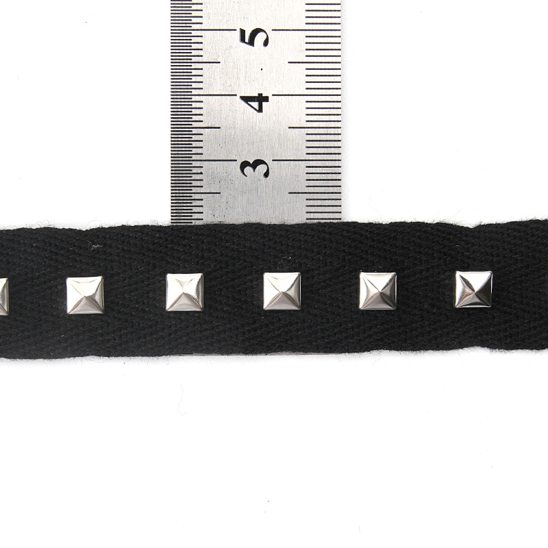 Black Studs trim ribbon diy handmade costume dress sewing bead lace trim Design Rivets Trims