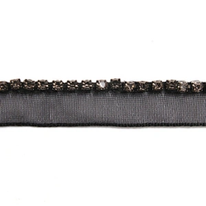 Wholesale Chain lace trim rhinestone 1 cm Sew-On lace trim Polyester net mesh Lace trimmings for clothes  Accessories