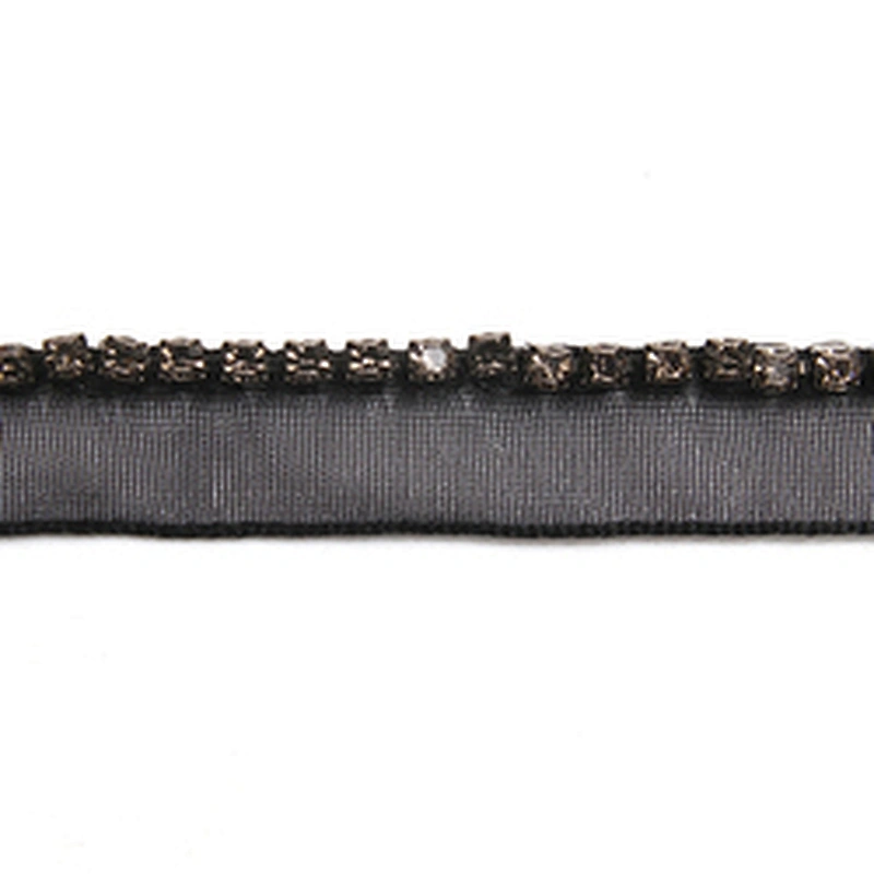 Wholesale Chain lace trim rhinestone 1 cm Sew-On lace trim Polyester net mesh Lace trimmings for clothes  Accessories