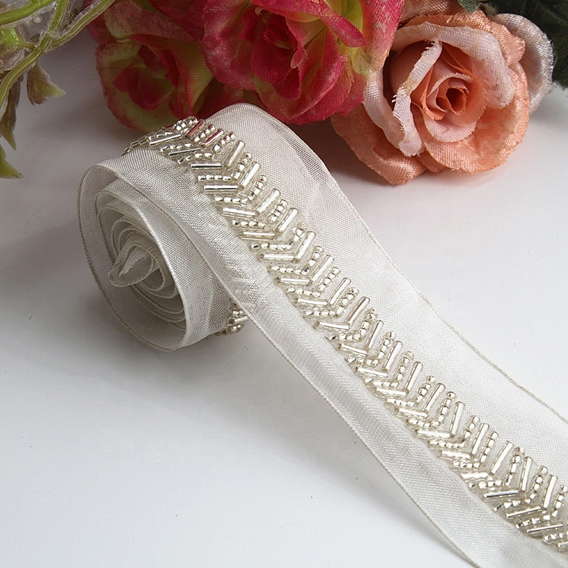 beaded trim by the yard for dresses  rhinestone beaded glass trim