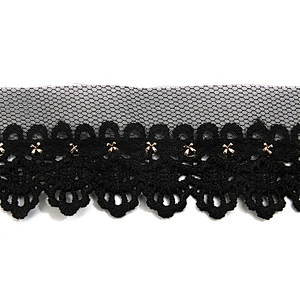Wholesale 3.5cm Size Studs trim ribbon diy handmade costume dress sewing bead lace trim Design Rivets Trims