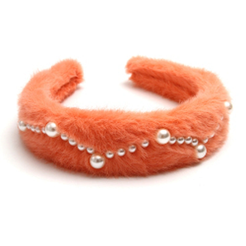 Factory sells colorful hair plush tie elastic creative fluffy fashion hair hoop birthday hairband Cute headband fur headband