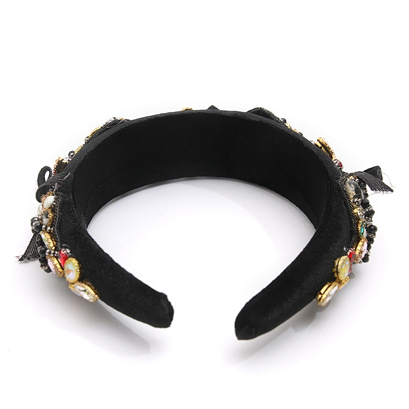 wholesale Hair Decoration Velour Crystal And Rhinestone Cup chain Decorated hair accessories Hairbands WOMEN HEADBAND