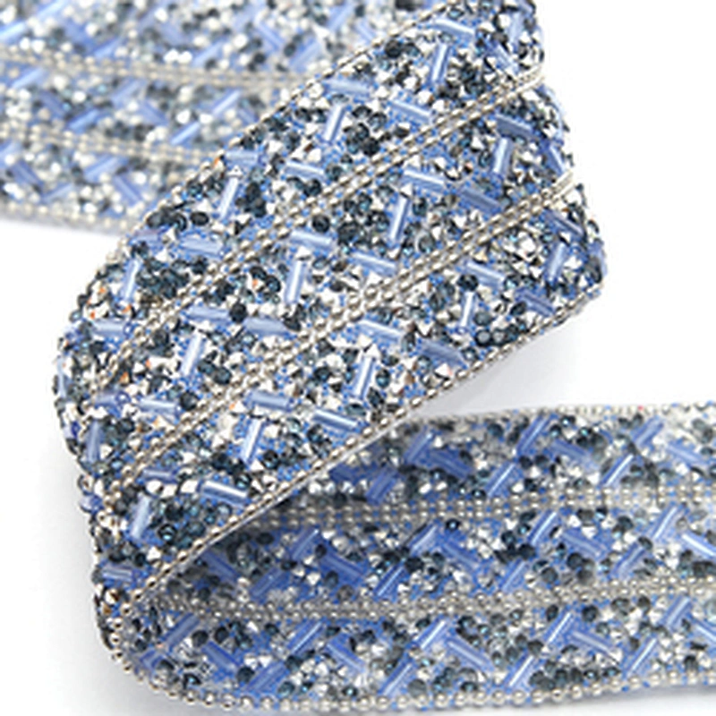 wholesale hot fix tape with rhinestone hot fix trimming chain glitter trim for DIY garment dresses Accessories