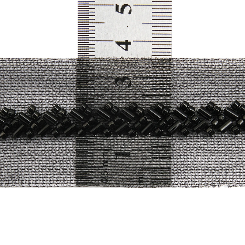 Wholesale Embroidery beaded lace trim 3.5 cm Mesh fabric lace trims beautiful Accessories for dress 3D wedding Designer