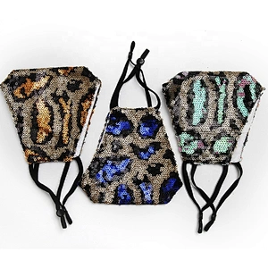 kavatar European and American Sequin tiger leopard print dust and haze proof fashion Maske  PM2.5 transfers