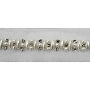 kavatar  wholesale new Handmade Bead lace Embroidered Tulle Trim wedding with Accessories Beads Crystals & Rhinestones