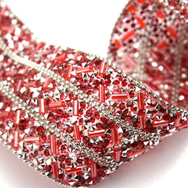 wholesale hot fix tape with rhinestone hot fix trimming chain glitter trim for DIY garment dresses Accessories
