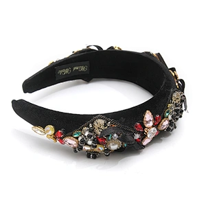 wholesale Hair Decoration Velour Crystal And Rhinestone Cup chain Decorated hair accessories Hairbands WOMEN HEADBAND