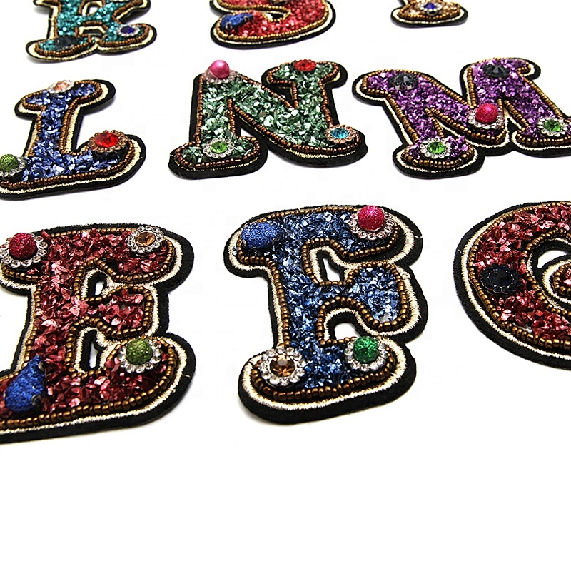 Christmas Cherry Flower Decorative Sew on Rhinestone Beaded Patches Wholesale patches for clothing