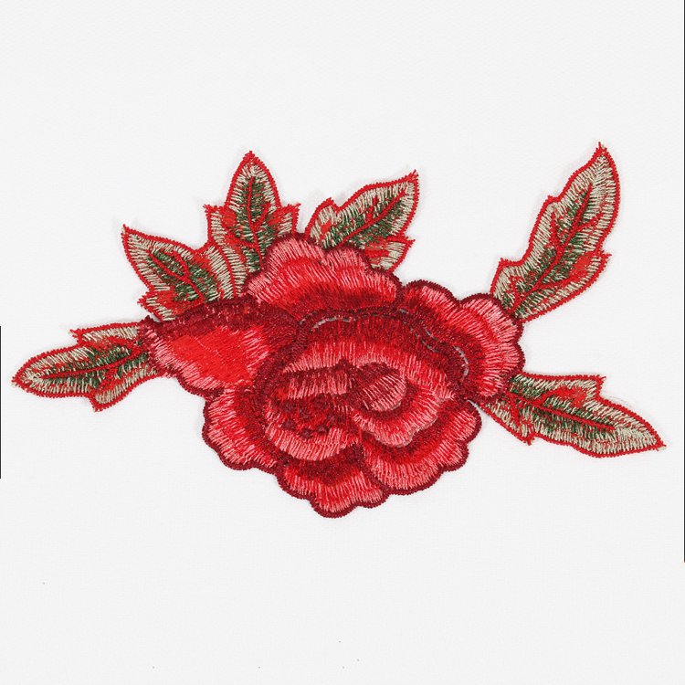 Beautiful 3D Rose Peony Flower Patch Embroidered Garment Appliques Sew on Patches Clothes