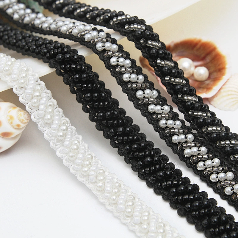 kavatar  wholesale new Handmade Bead lace Embroidered Tulle Trim wedding with Accessories Beads Crystals & Rhinestones