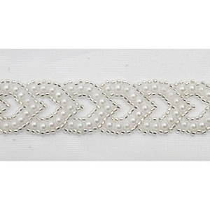 Wholesale Embroidery beaded lace trim 5.2 cm Mesh fabric lace trims beautiful Accessories for dress 3D wedding Designer