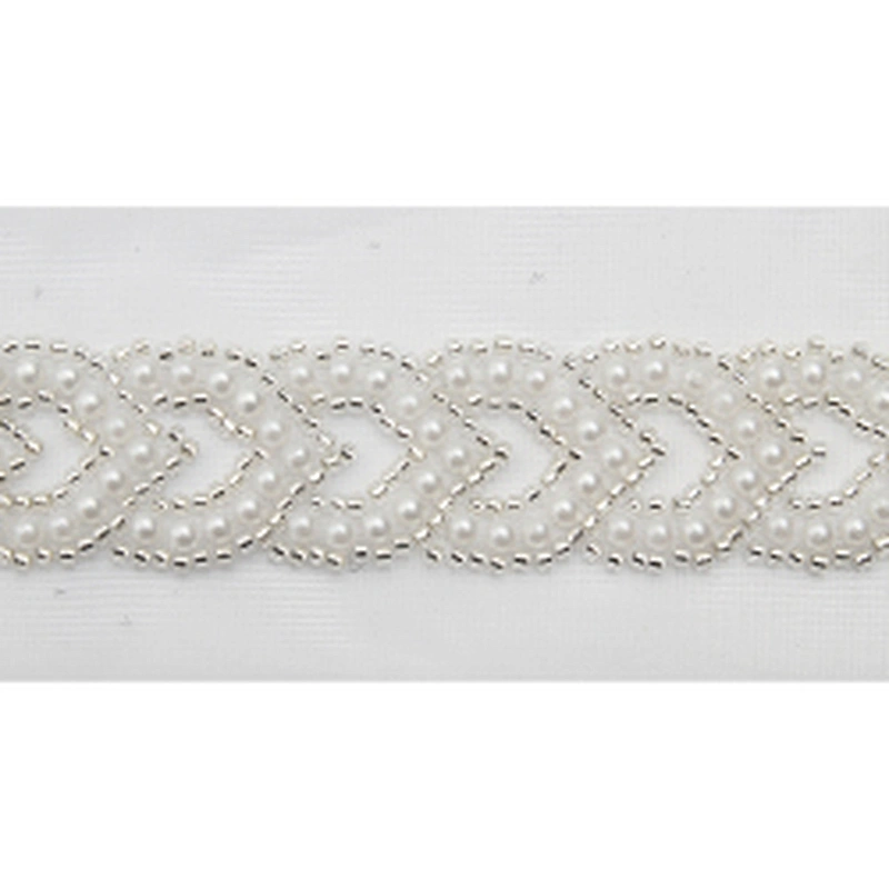 Wholesale Embroidery beaded lace trim 5.2 cm Mesh fabric lace trims beautiful Accessories for dress 3D wedding Designer