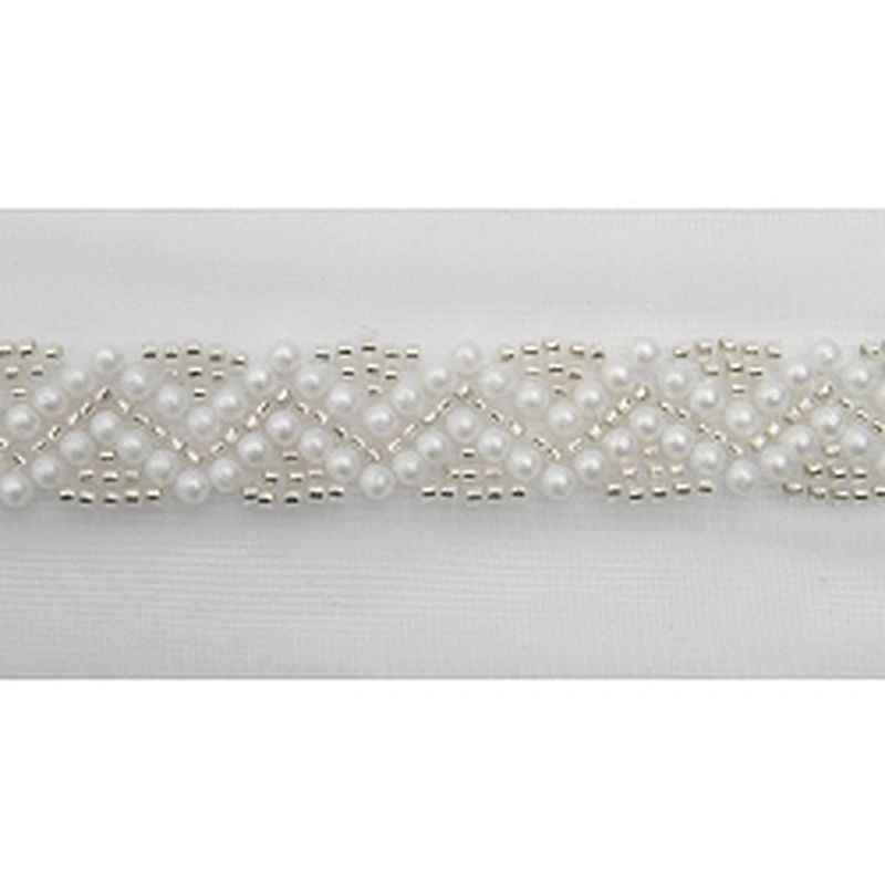 Wholesale Embroidery beaded lace trim 5 cm Mesh fabric lace trims beautiful Accessories for dress 3D wedding Designer