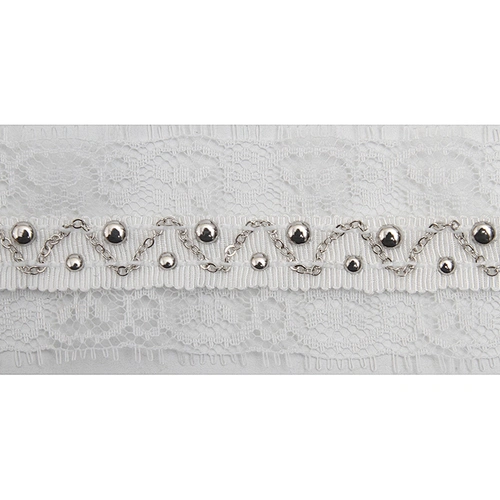 Wholesale Chain lace trim rhinestone 4 cm Sew-On lace trim Polyester net mesh Lace trimmings wedding for clothes  Accessories