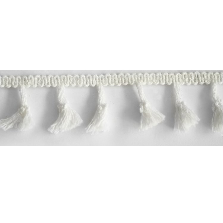 Kavatar Wholesale Customized Pure White Tassel Fringe For Garment Accessoires