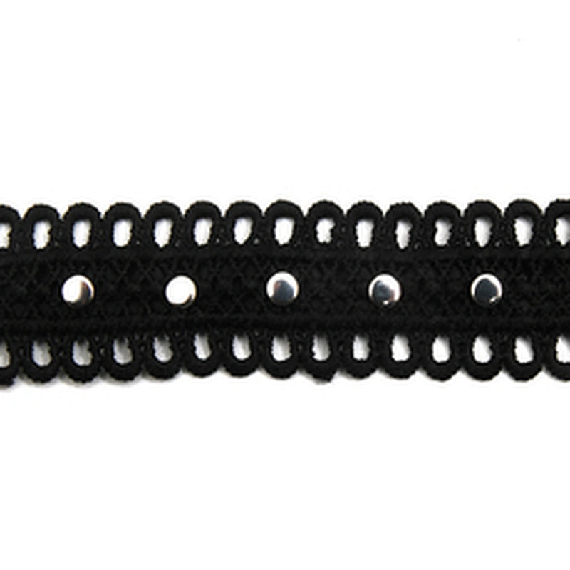 Wholesale 2.7cm Studs trim ribbon diy handmade costume dress sewing bead lace trim Design Rivets Trims