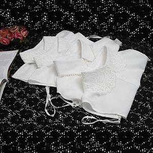 Autumn winter shirt collar versatile Korean water soluble shirt court  studded diamond base lace collar fake