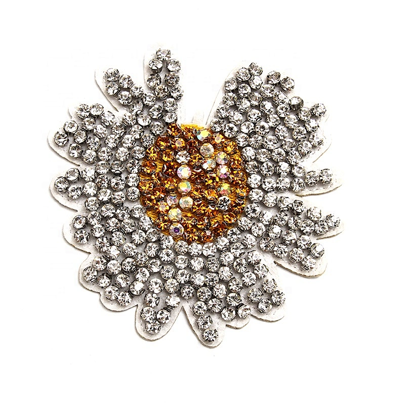 Christmas Cherry Flower Decorative Sew on Rhinestone Beaded Patches Wholesale patches for clothing