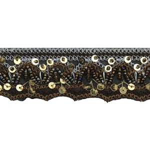kavatar  wholesale new Handmade Bead lace Embroidered Tulle Trim wedding with Accessories Beads Rhinestones