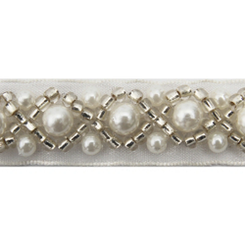 kavatar  wholesale new Handmade Bead lace Embroidered Tulle Trim wedding with Accessories Beads Crystals & Rhinestones