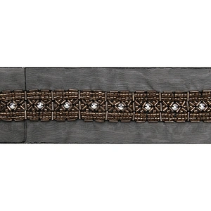 kavatar  wholesale new Handmade Bead lace Embroidered Tulle Trim wedding with Accessories Beads Rhinestones