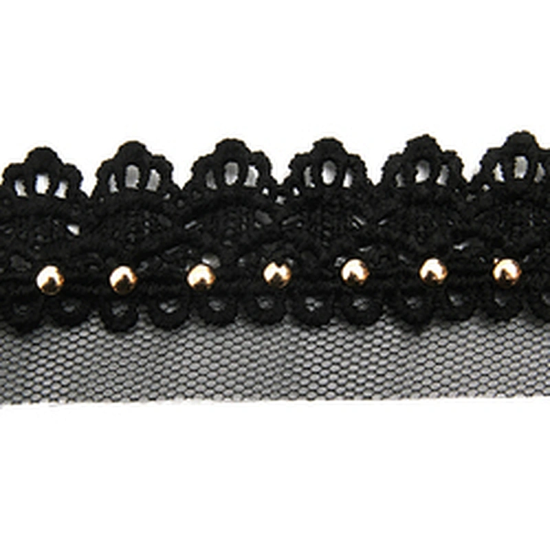 Wholesale 3.5cm Size Studs trim ribbon diy handmade costume dress sewing bead lace trim Design Rivets Trims