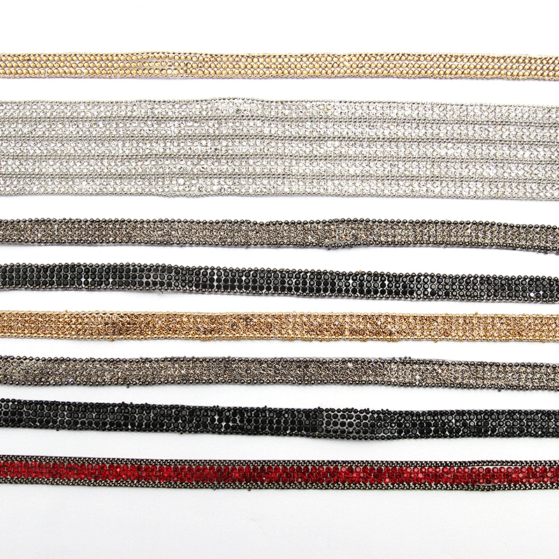 wholesale hot fix tape with rhinestone hot fix trimming chain glitter trim for DIY garment dresses Accessories