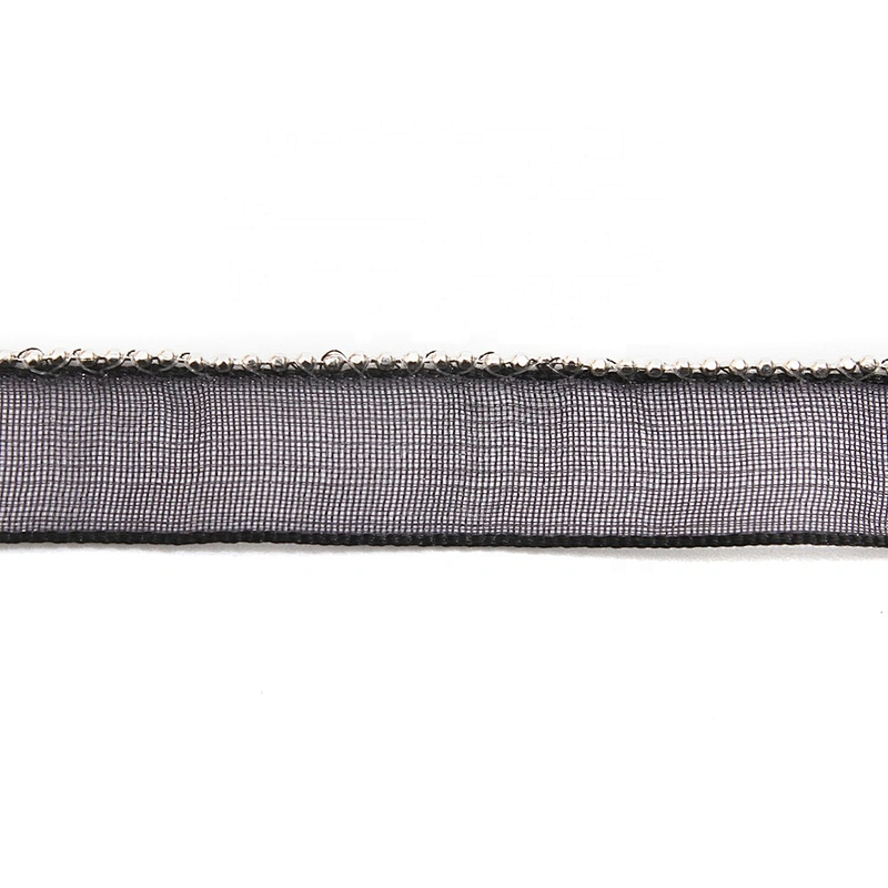 Wholesale Chain lace trim beaded 1.1 cm Sew-On lace trim Polyester net mesh Lace trimmings for clothes  Accessories
