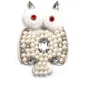 Christmas Cherry Flower Decorative Sew on Rhinestone Beaded Patches Wholesale patches for clothing