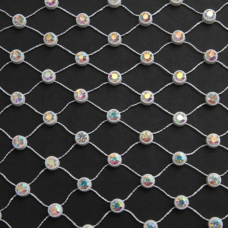 wholesale fashion Bling Hot Fix Rhinestone Bead  Mesh Garment Trim Roll For Women Dress Clothes Fabric for dress