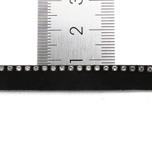 Wholesale Chain lace trim Rhinestone 0.8 cm Sew-On lace trim PU Lace trimmings for clothes  Accessories  Cotton
