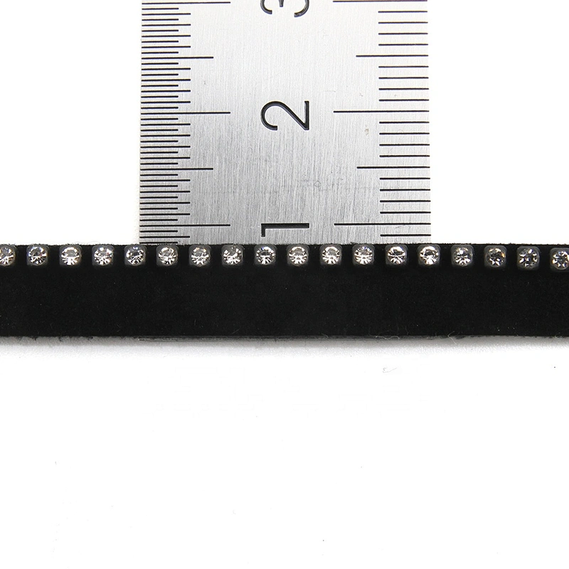 Wholesale Chain lace trim Rhinestone 0.8 cm Sew-On lace trim PU Lace trimmings for clothes  Accessories  Cotton