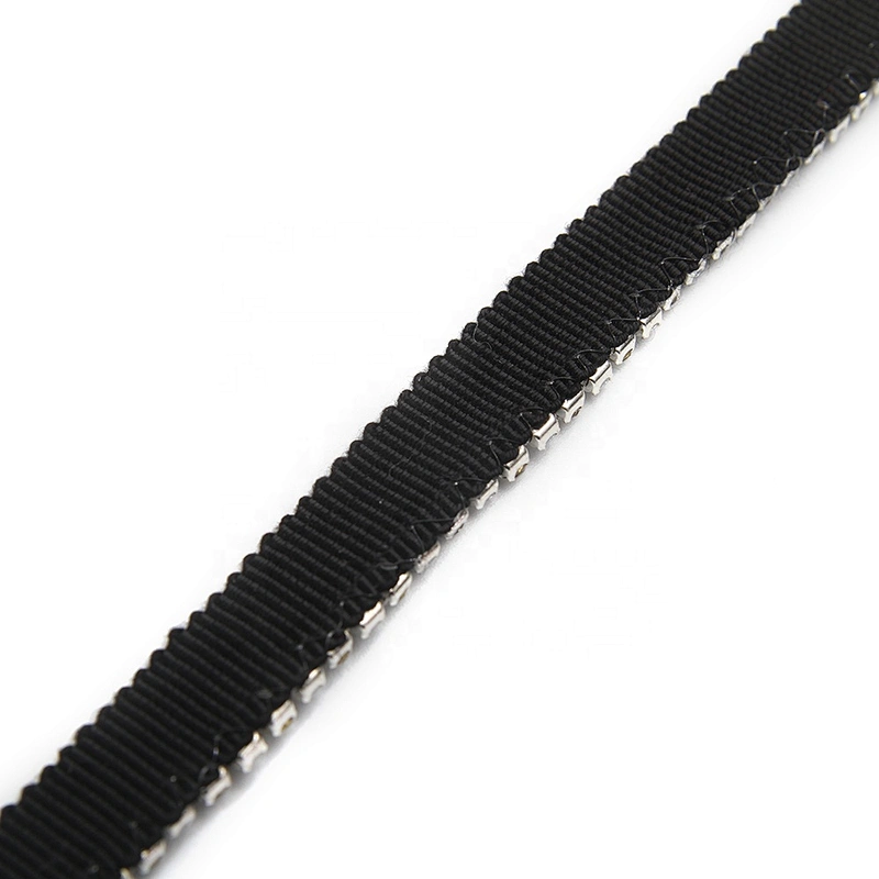 Wholesale Chain lace trim Rhinestone 1.1 cm Sew-On  elastic lace trim Woven tape pearl lace Accessories trimmings for dresses