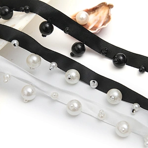 kavatar  wholesale new Handmade Bead lace Embroidered Tulle Trim wedding with Accessories Beads Crystals & Rhinestones