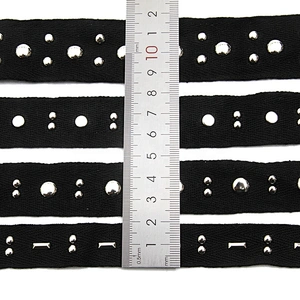 Wholesale 1.6-1.8cm Size Studs trim ribbon diy handmade costume dress sewing bead lace trim Design Rivets Trims