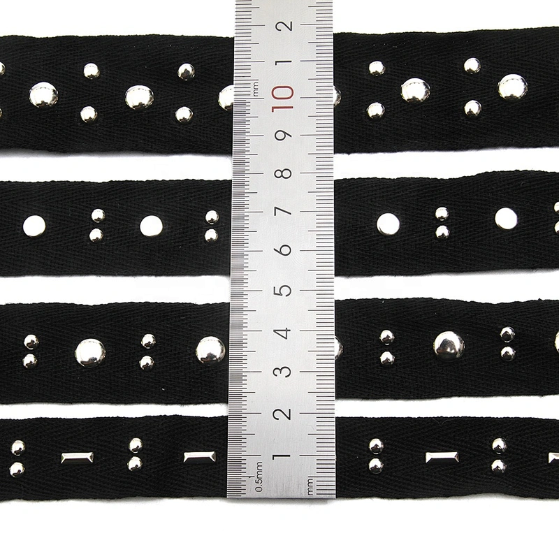 Wholesale 1.6-1.8cm Size Studs trim ribbon diy handmade costume dress sewing bead lace trim Design Rivets Trims