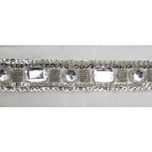 kavatar  wholesale new Handmade Bead lace Embroidered Tulle Trim wedding with Accessories Beads Rhinestones